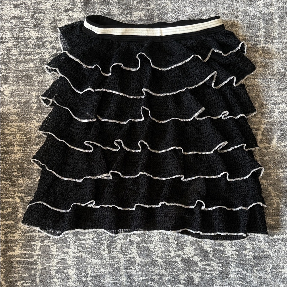 Elegant Black Ruffled Skirt